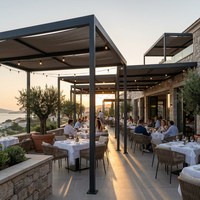 Pergola OEM à toit à lames orientables, en alliage d'aluminium, motorisée, bioclimatique, avec écran latéral, imperméable, résistante aux UV et au vent