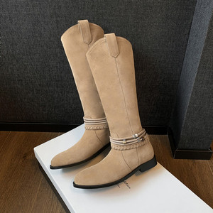 Nuovi Arrivi Inverno 2026 <span class=keywords><strong>Stivali</strong></span> <span class=keywords><strong>Alti</strong></span> da Donna con Cinturini alla Caviglia per Polpacci Larghi Pronti per la Spedizione Alta Qualità Quantità Minima Bassa - Product Image 2