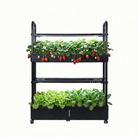 Nouveau design, système de jardinage vertical hydroponique grand format pour la maison, blanc, multicouche, ABS, 2 modes d'éclairage, circulation automatique de l'eau.