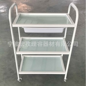 Hongzi Salon <b>Trolley</b> 3 Tier Stainless Steel Mobile Storage Rack For Hairdressing Salon Equipment With 4 Wheels Easy <b>Moving</b> - Product Image 1