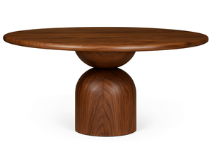 Table de salle à manger ronde en bois avec base géométrique, table de restaurant moderne en <span class=keywords><strong>chêne</strong></span> massif pour café, hôtel, banquet - Product Image 3