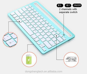 Không dây <span class=keywords><strong>bluetooth</strong></span> Bàn phím đa-thiết bị siêu mỏng Bàn phím văn phòng teclado Arabic pháp Tây Ban Nha - Product Image 6