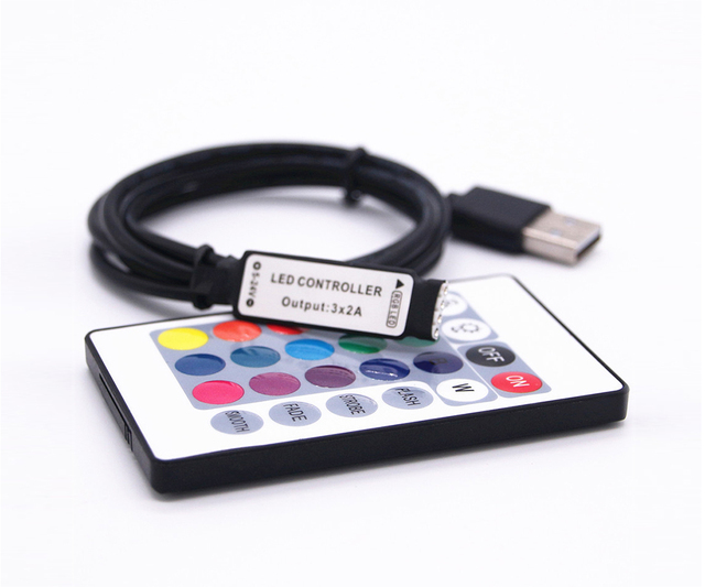 DC 5V USB RGB Controller IR Wireless Remoter RF Remoter Control for 5 V Volt LED Strip Light