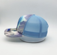 Sombrero de camionero de ala curva de 5 paneles de alta calidad personalizado al por mayor gorra de malla de espuma con logotipo impreso gorra de red para exteriores para adultos de verano