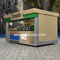 Kiosque de restauration rapide extérieur en gros avec design intérieur, comptoir de présentation pour jus, boissons, glaces et yaourts, stand de vente