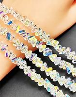 Perles en verre cristal biconiques à double pointe facettées multicolores pour la fabrication de bijoux, accessoires pour cheveux et chaussures