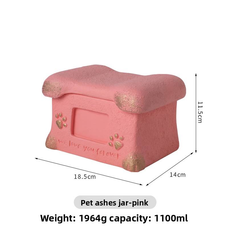 Handmade Bone-Shaped Angel Pet Casket Urn for Puppy Cat Dog Kitten Memorial Cremation Ashes Box - Zh