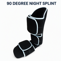 Attelle nocturne réglable à 90 degrés avec fermeture multi-sangles et panneau de maintien du pied pour le soutien orthopédique de la cheville et du pied