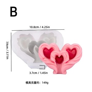 Heart Shaped Silicone Mold For Resin Craft DIY Ornament Making Plaster Molding Tool Transparent White Color - Product Image 5
