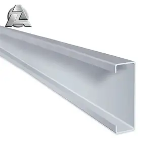 Glossy Putih Perak Anodized Aluminium C Channel Profil