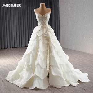 Verified Supplier Ivory Wedding Dress White Flowers Handmade Lace  Embroidery | Alibaba.com