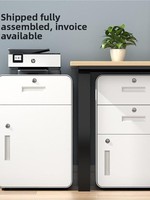 Armoire de rangement mobile en acier à trois tiroirs avec serrure électronique, style moderne et minimaliste, pour bureau, à poser sous le bureau
