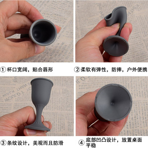 Verre à liqueur en silicone 10 ml, mini verre à shot sur pied pour spiritueux, utilisation en soirée, anti-chute, gobelet à vin portable - Product Image 4