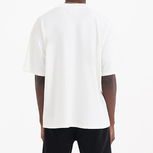 Summer Oversized Boxy Blank <b>Tshirt</b> Streetwear <b>White</b> Heavyweight T-shirt Premium 100% Cotton Round Neck Plain t Shirt Men - Product Image 2