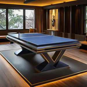 <span class=keywords><strong>Table</strong></span> de billard américaine de luxe moderne 7/8/9 pieds, 9 boules, personnalisée, pieds en bois massif en forme de V, qualité tournoi, poches en cuir véritable - Product Image 5