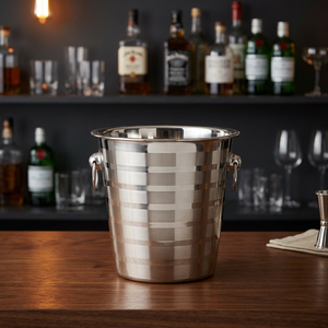 Cubo de Acero Inoxidable con Asa de Doble Lado, Acabado Espejo Cromado, 3L de Capacidad, Seguro para Contacto con Alimentos, Ecológico, Moderno, para Fiestas - Product Image 4