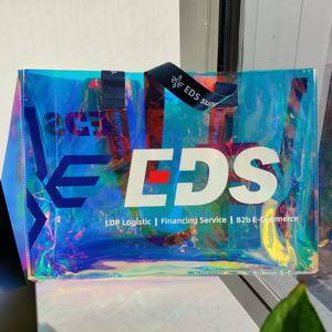 Diseño de moda rosa brillante bolso de hombro transparente holográfico Pvc iridiscente bolso de mano con logotipo impreso personalizado - Product Image 4