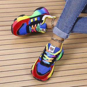 Baskets Chunky Colorées pour Femme, Style Dad Shoes, Plateforme Arc-en-ciel, Sport Décontracté, Talon Mi-haut, Semelle Extérieure en Caoutchouc, Confortables, Style Urbain - Product Image 2