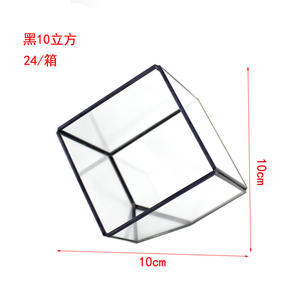 QY Großhandel Anpassung Geometrisches Kupfer Terrarium Runde Glasvase Schwarz Golden Glass House Plant Terrarium - Product Image 6