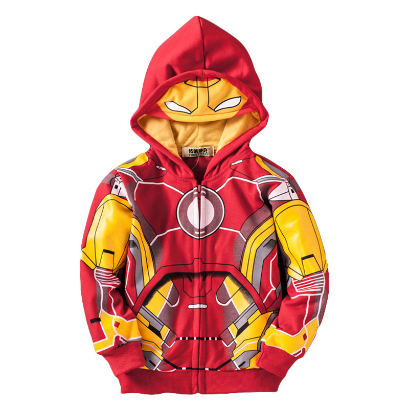 Толстовка с капюшоном для мальчиков, свитшот с принтом супергероев marvel, Тор, Халк, капитан Человек-паук, Детская мультяшная толстовка на молнии