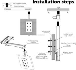 Pièces Marines en Promotion : Pieds de <span class=keywords><strong>Table</strong></span> Amovibles et Rotatifs en Alliage d'Aluminium pour Ordinateur Portable, Idéaux pour <span class=keywords><strong>Camping</strong></span>-Cars, Caravanes, Bateaux et Yachts - Product Image 4
