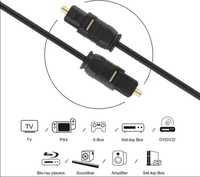 Câble audio numérique optique, cordon optique S/PDIF plaqué or Toslink à fibre optique fine pour Home cinéma, barre de son, TV, PS4, Xbox