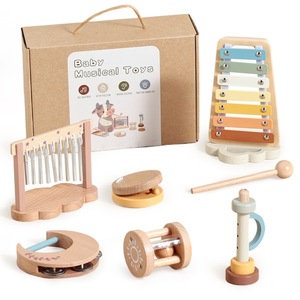 Instruments <span class=keywords><strong>de</strong></span> <span class=keywords><strong>musique</strong></span> pour bébé, jouets Montessori en bois, tambour Xylophone, ensemble d'instruments à percussion, jouets pour cadeaux d'anniversaire <span class=keywords><strong>de</strong></span> Noël - Product Image 6