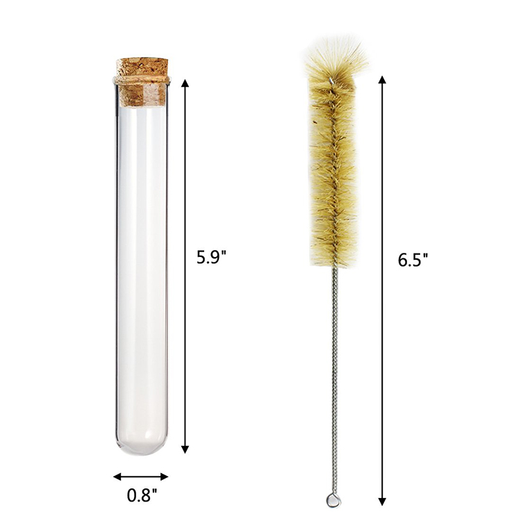 Lab And Medical Rround Bottom Glass Test Tube With Cork For Preroll Packaging