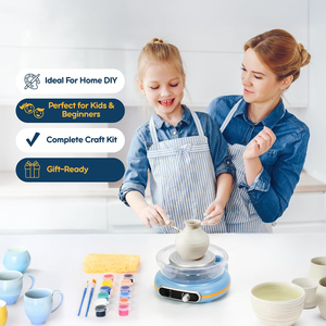 Torno <span class=keywords><strong>de</strong></span> Cerámica para Niños, Máquina <span class=keywords><strong>de</strong></span> Arcilla para Principiantes, Kit <span class=keywords><strong>de</strong></span> Torno <span class=keywords><strong>El</strong></span>éctrico Mini para Artes, Kit Educativo <span class=keywords><strong>de</strong></span> Cerámica para Adultos - Product Image 2