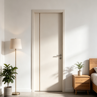 Porte intérieure en bois d'orme clair avec design à crochet, panneau multicouche, sans formaldéhyde E0, silencieuse, pour chambre à coucher