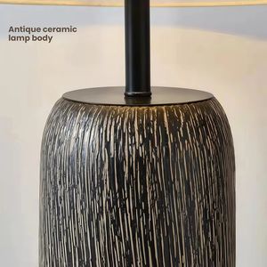 JYLIGHTING โคมไฟตั้งพื้น LED แบบย้อนยุค หลายขนาด ผลิตตามสั่ง วัสดุเซรามิกและผ้า สำหรับห้องนั่งเล่น ห้องนอน - Product Image 5