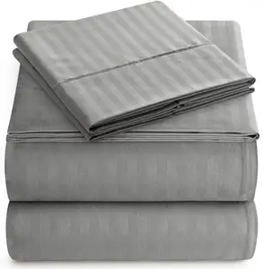 Khách Sạn Dệt Sang Trọng Mềm Sợi Nhỏ Bộ Đồ Giường Tấm 1800 Đếm Túi Sâu 4 Mảnh Khách Sạn Tấm Ga trải Giường Đặt Cho Khách Sạn Sử Dụng - Product Image 1
