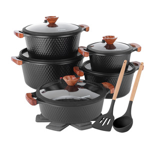 Big Capacity 15PCS Tulip <strong>Knob</strong> Appliance Set 20/24/28/32CM Casserole 28CM Shallow Pan Large Hardware Commercial Grade Gear - Product Image 3