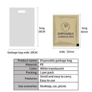 Camping en plein air et ramassage de crottes d'animaux domestiques Grand sac poubelle en plastique transparent emballé individuellement Sac poubelle écologique - Product Image 4