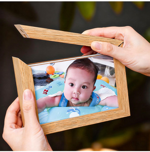Cadre <span class=keywords><strong>photo</strong></span> magnétique <span class=keywords><strong>en</strong></span> bois massif à ouverture frontale et boîte de rangement pour films Instax Mini et Polaroid 2x3 - Product Image 3