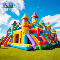 Château gonflable géant avec toboggan, aire de jeux gonflable, château gonflable pour sauter, château gonflable, personnalisable pour l'extérieur