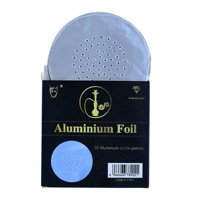 Feuille d'aluminium ronde pré-perforée épaisse pour chicha, feuille de placement de charbon pour chicha, accessoire pour chicha