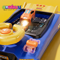 Jeu de course d'aventure pour enfants sur ordinateur de bureau avec volant, jouets de simulation musicaux lumineux et colorés en plastique