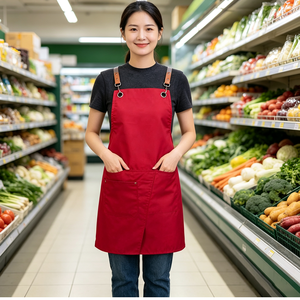 Tablier en toile de <span class=keywords><strong>voile</strong></span> résistant à l'abrasion, taille adulte réglable, résistant à l'huile pour la cuisine et le personnel de service - Product Image 1