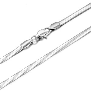 Collier audacieux de style européen, chaîne plate pour clavicule de 2,7 mm et 3,3 mm, bijoux unisexes pour couple CE502 - Product Image 5