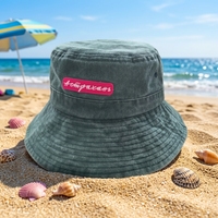 Sombrero de Pescador de Algodón Lavado de Primera Calidad con Parche de Logotipo Personalizado, Gorra de Sarga Vintage, Plegable, para Exteriores, Protección Solar, Gorras, Topi
