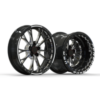 Rines Deportivos 17x4.5 15x10 con Beadlocks Personalizados, Forjados en Negro Brillante, 5x114.3 5x120 para Ford Mustang, Falcon, Holden HSV, Pontiac
