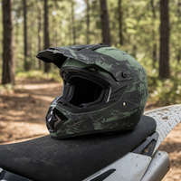 Helm Motocross Full Face ABS High Impact untuk Balap Off-road ATV Downhill Karting Dirt Bike Cross Set