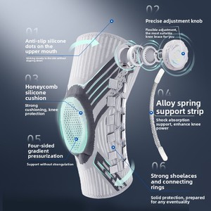 Rodillera deportiva transfronteriza con soporte de muelle, amortiguación de impactos y tejido de compresión, para correr al aire libre y baloncesto, de uso integral. - Product Image 1