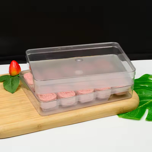 กล่องแบนสี่เหลี่ยม 10 ช่อง, กล่องแบ่งเค้กนมไอซ์สกิน, กล่องขนมอบแฮนด์เมด, กล่องบรรจุภัณฑ์ขนมแบบใส - Product Image 2