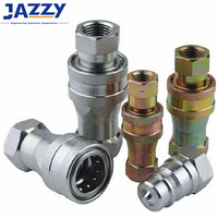 JAZZY P002B Raccord pneumatique à déconnexion rapide en acier inoxydable et laiton, accouplement rapide hydraulique type Poppet, face plate, à visser