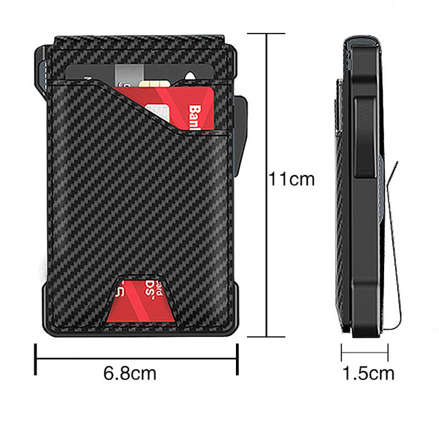 High Quality Men's Smart PU Leather RFID Anti-Theft Card Holder Pop-Up Multi-Card Slot Wallet With Money Clips for Credit Cards