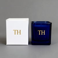 Vente chaude de pots de bougies parfumées de luxe, 8 oz, 10 oz, 12 oz, pots de bougies carrés uniques en noir avec boîte