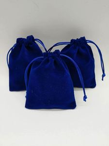 Promotion : Collier et boucles d'oreilles de qualité supérieure, cadeau de fête, sac à bijoux en velours bleu avec cordon de serrage pour mariage - Product Image 4