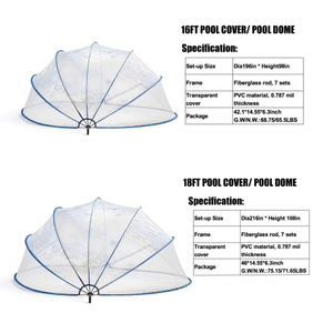 USA Warehouse 18ft Ground-Mounted Retractable <b>Pool</b> Cover PVC Film Fiberglass Rod <b>Pool</b> Fence Outdoor <b>Pool</b> <b>Accessories</b> - Product Image 1